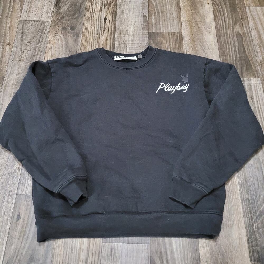 Playboy Pacsun Sweatshirt Women Medium Black Lifestyle Pullover Sweater